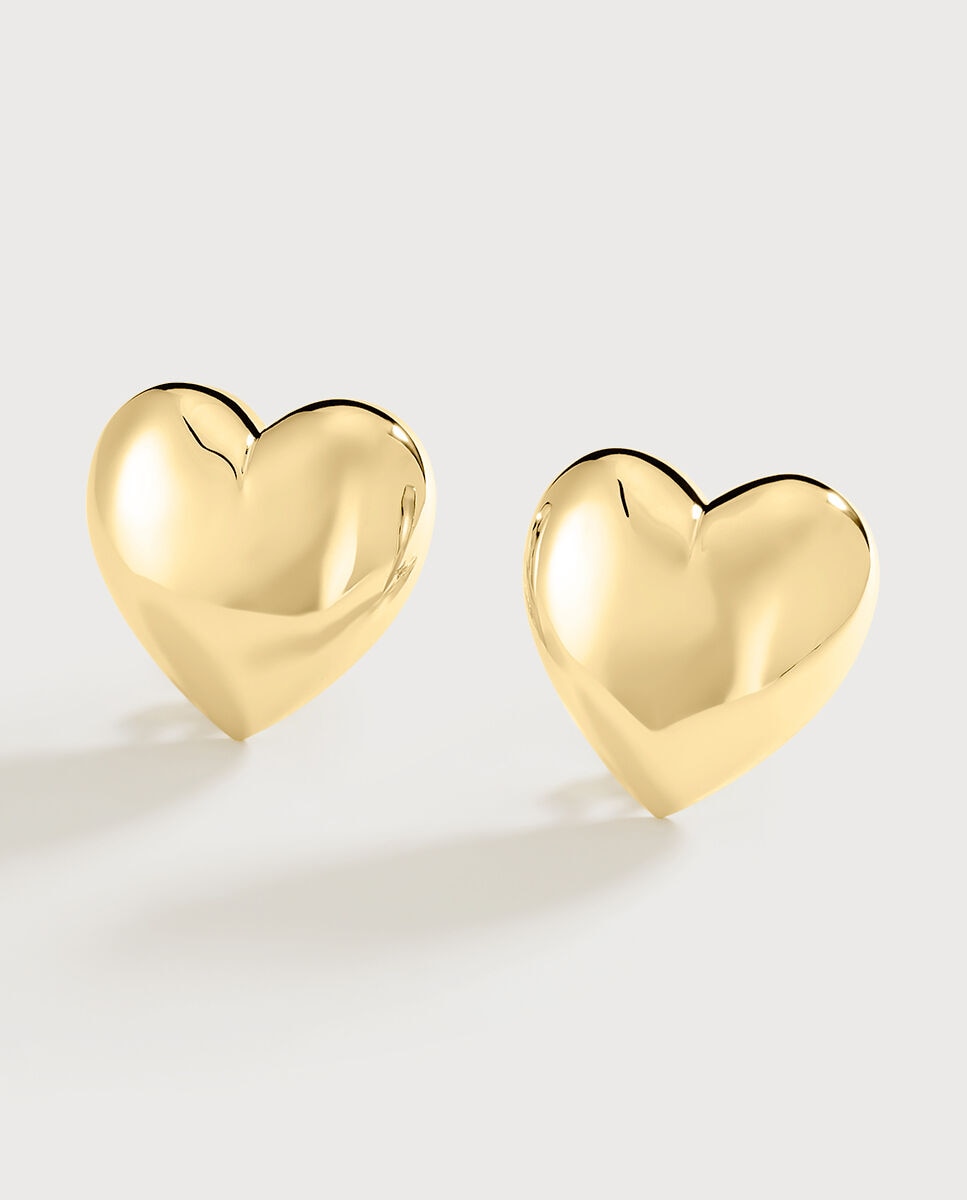 Imagen 0 de Pendientes desiree acabados en oro con cierre omega en forma de corazón xl Dorado