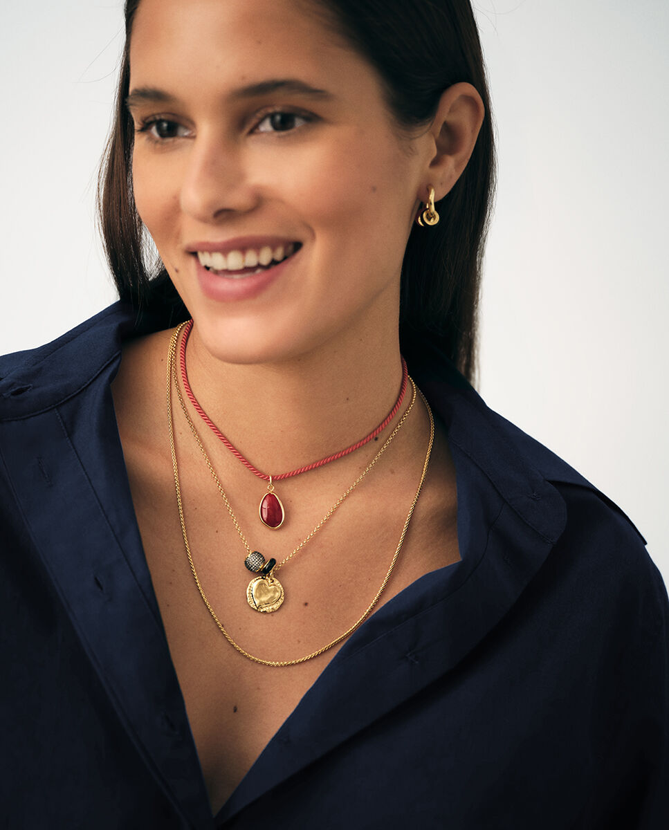 Collar de cordón talismans de algodón satinado - Agatha Paris - Rojo Rojo-4