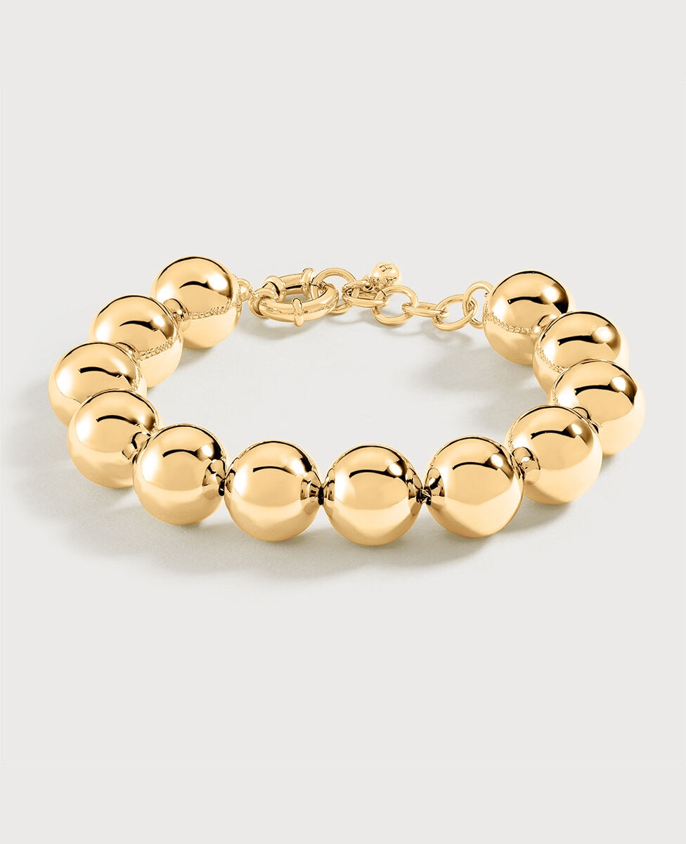 Imagen 0 de Pulsera acabada en oro de bolas grandes Oro