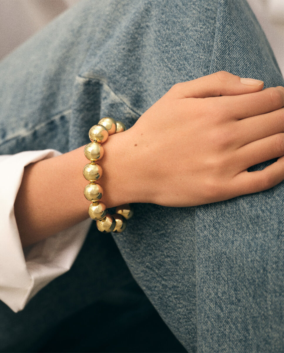 Pulsera acabada en oro de bolas grandes - Agatha Paris - Oro Oro-3