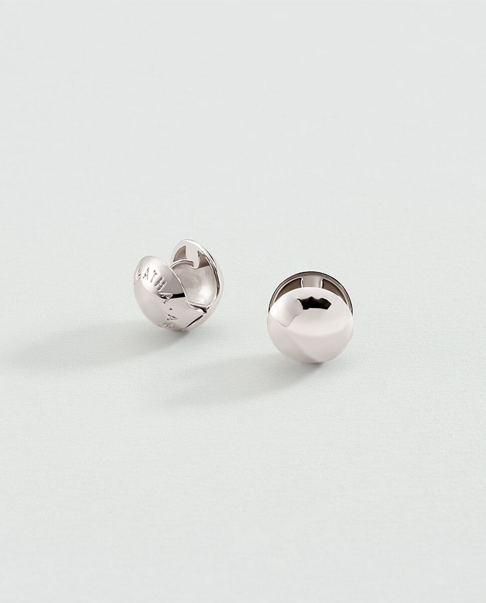 Imagen 0 de Pendientes acabados en rodio en forma de bola Plata