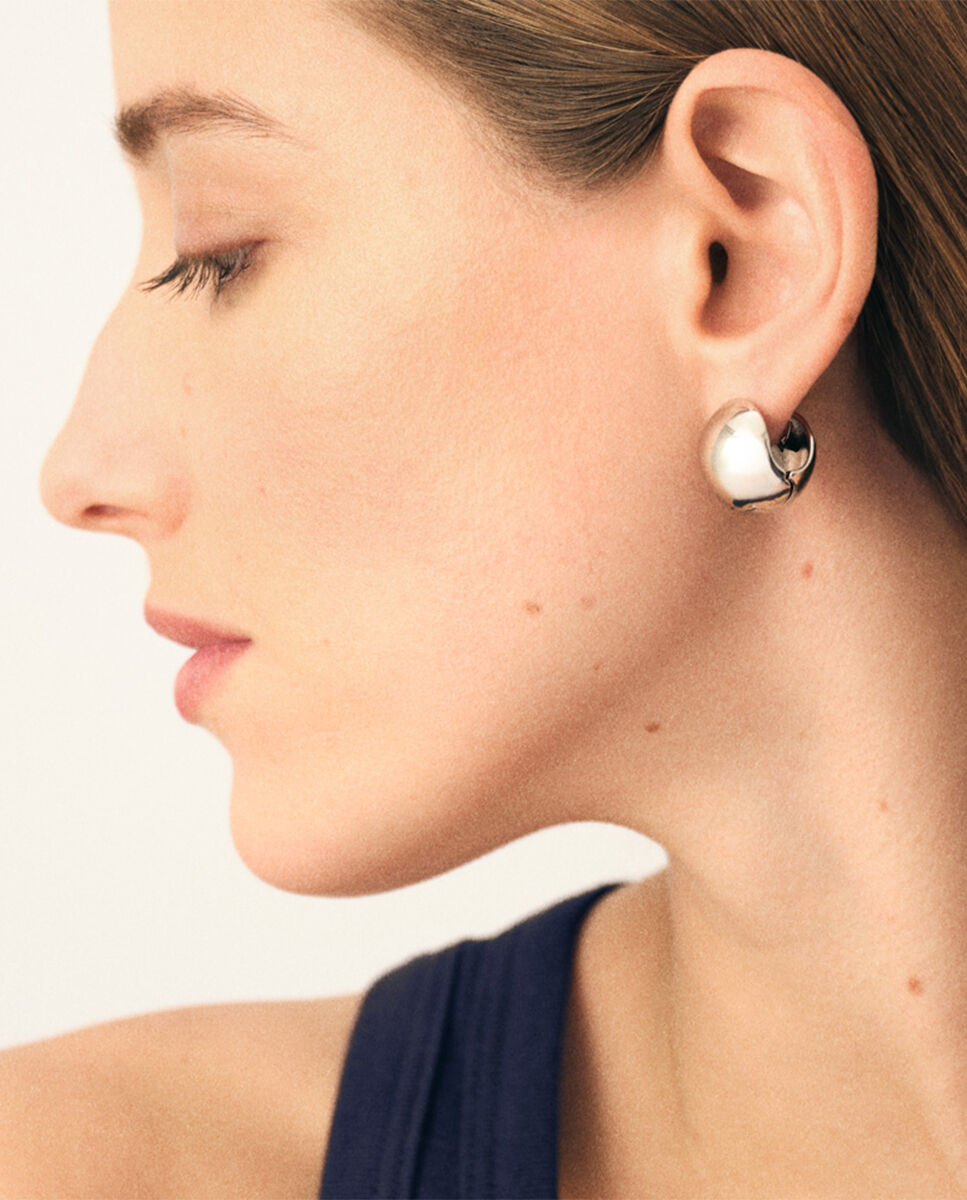 Pendientes acabados en rodio en forma de bola - Agatha Paris - Plata Plata-2