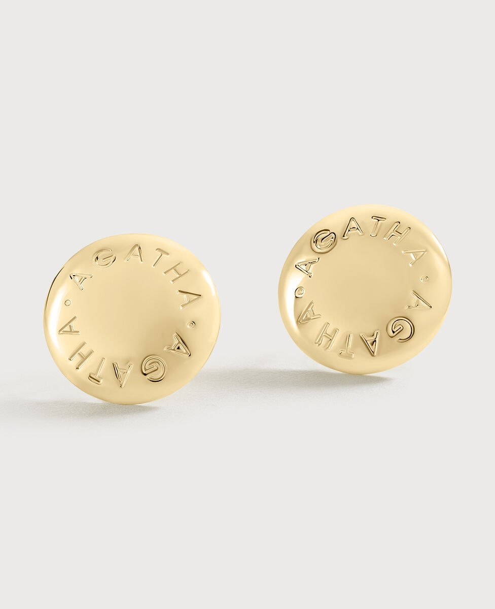 Imagen 1 de Pendientes redondos acabados en oro con cierre omega Oro