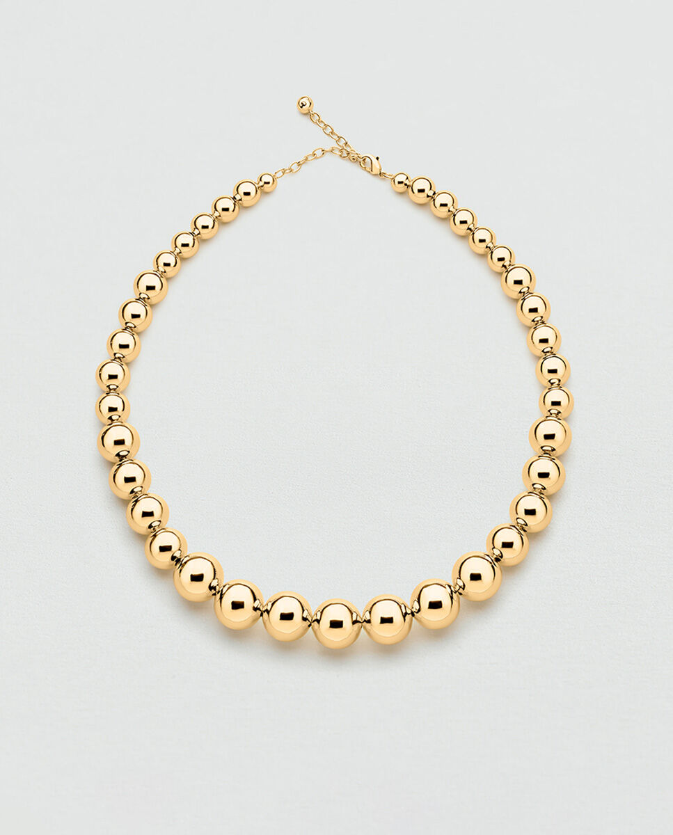 Imagen 1 de Collar de bolas acabado en oro u rodio Dorado