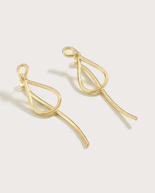 Imagen 0 de Pendientes largos 2 en 1 Ceremonie con forma de nudo