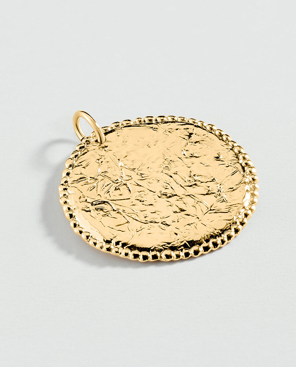 Medalla texturizada talismans acabada en oro con detalles alrededor - Agatha Paris - Dorado Dorado-1