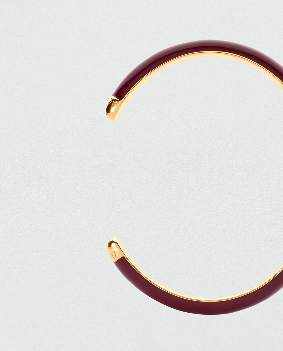 Pulsera leo rígida y abierta de acero lisa o con esmalte - Agatha Paris - Burdeos Burdeos-3