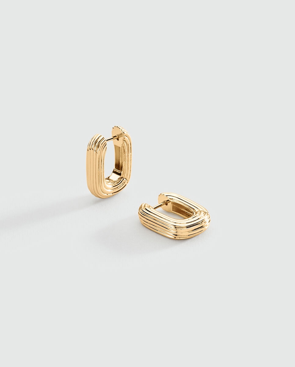 Criollas haussmann texturizadas y acabadas en oro con forma rectangular Dorado Agatha Paris Dorado-1