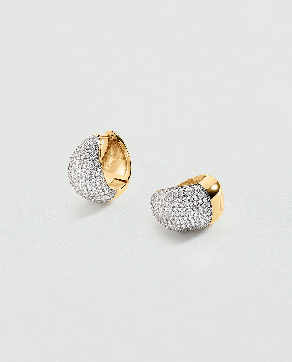 Criollas acabas en oro, con forma de gota y llena de circonitas incrustadas - Agatha Paris - Dorado Dorado-1