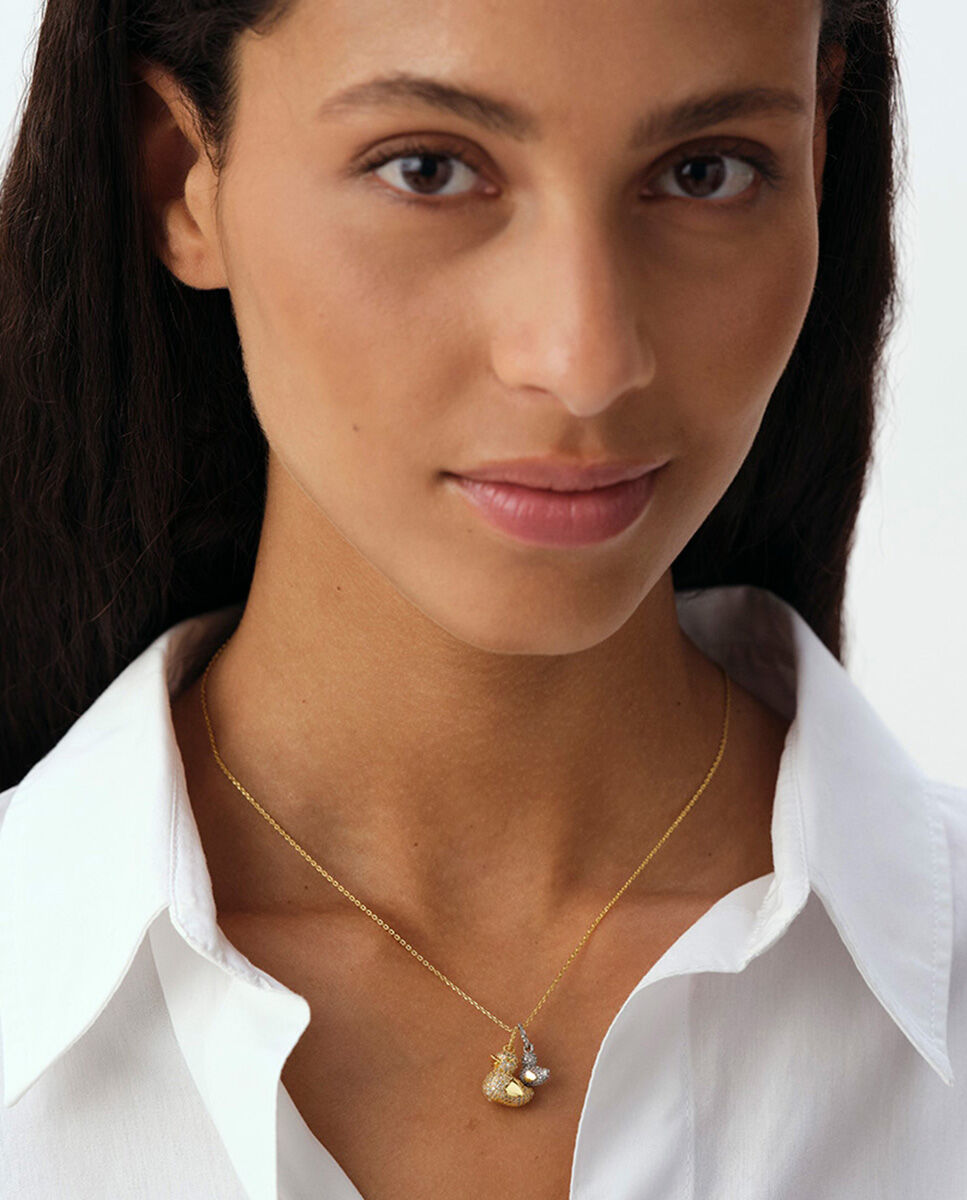 Colgante lucky pave dorado - Agatha Paris - Blanco Blanco-3