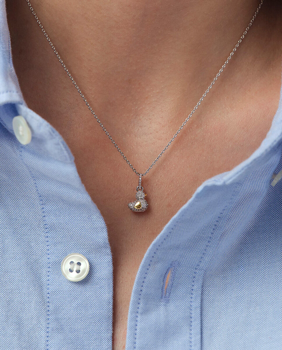 Colgante lucky pave plateado - Agatha Paris - Blanco Blanco-2