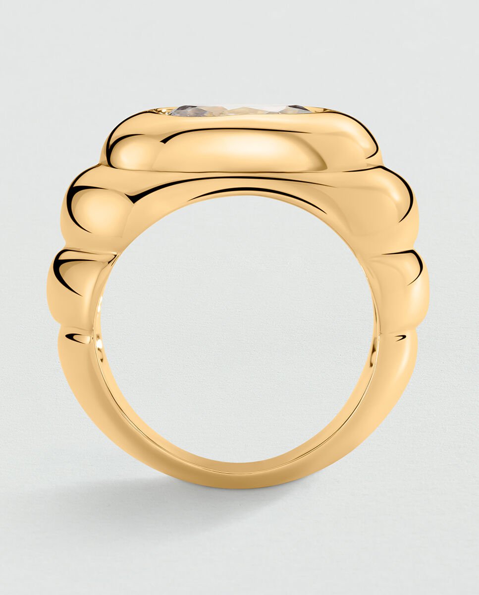 Anillo acabado en oro con circonita xl - Agatha Paris - Blanco Blanco-2