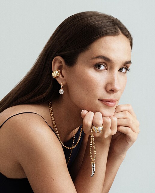 Imagen 0 de Criollas Be de acero dorado con circonita XL