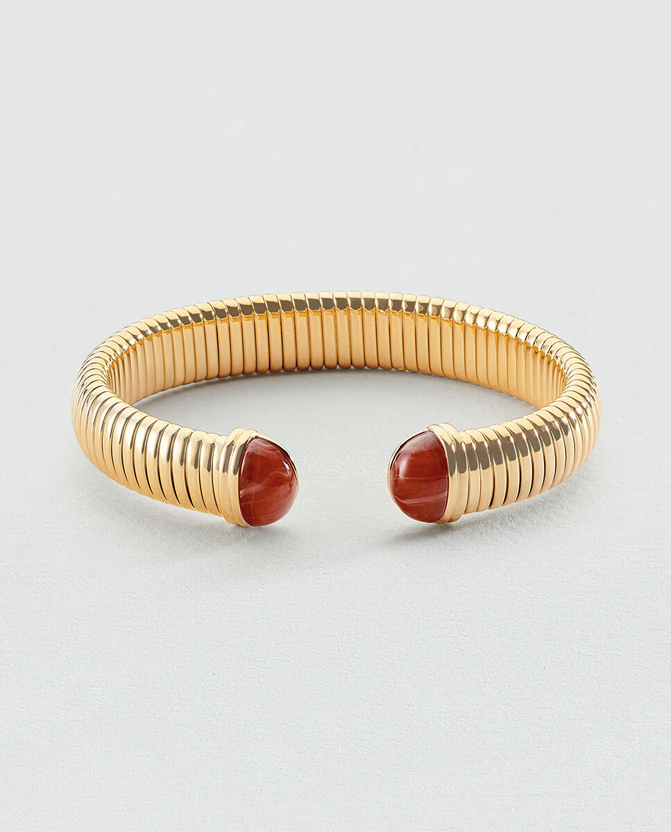 Pulsera be de acero con cabujones de color en los extremos - Agatha Paris - Rojo Rojo-1