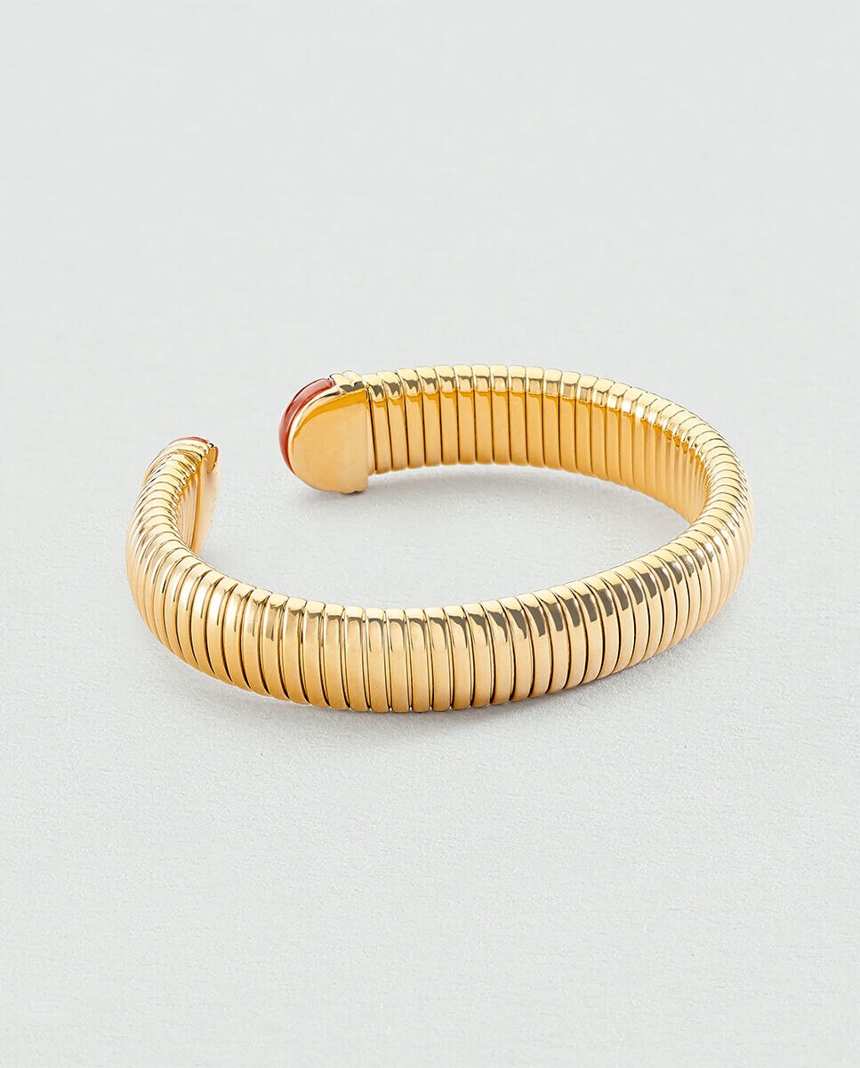 Pulsera be de acero con cabujones de color en los extremos - Agatha Paris - Rojo Rojo-2