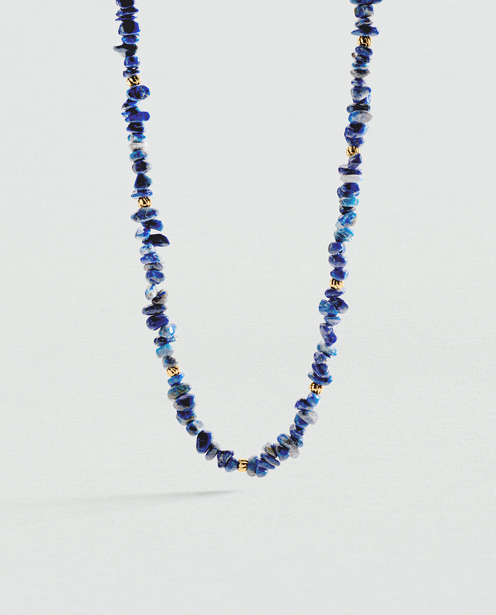 Collar corto cassis con piedras naturales, disponible en rojo y - Agatha Paris - Azul Azul-2
