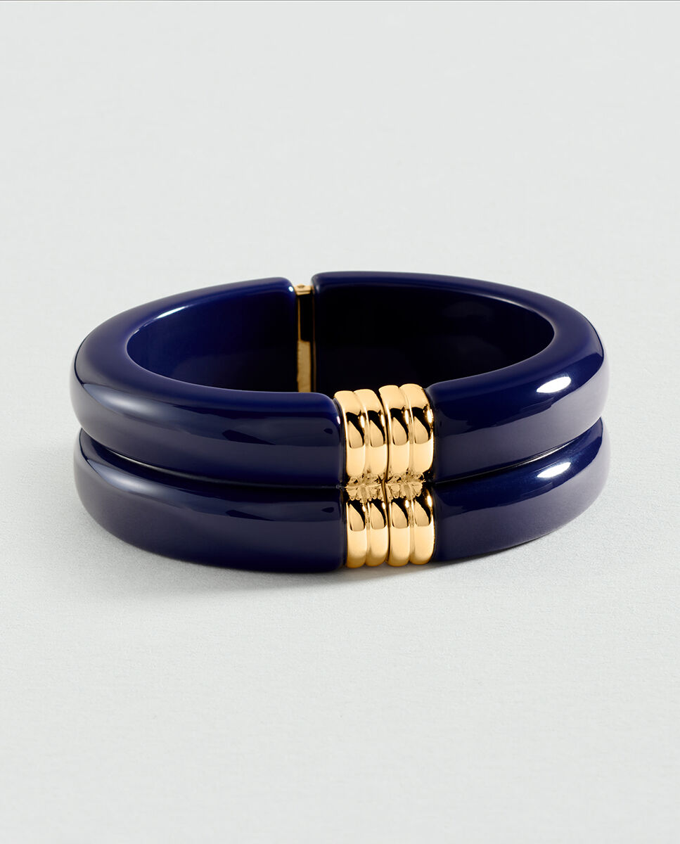 Imagen 0 de Pulsera royal rígida y articulada de acetato y acabada en oro Azul