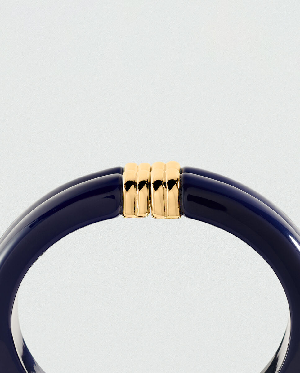 Pulsera royal rígida y articulada de acetato y acabada en oro - Agatha Paris - Azul Azul-2