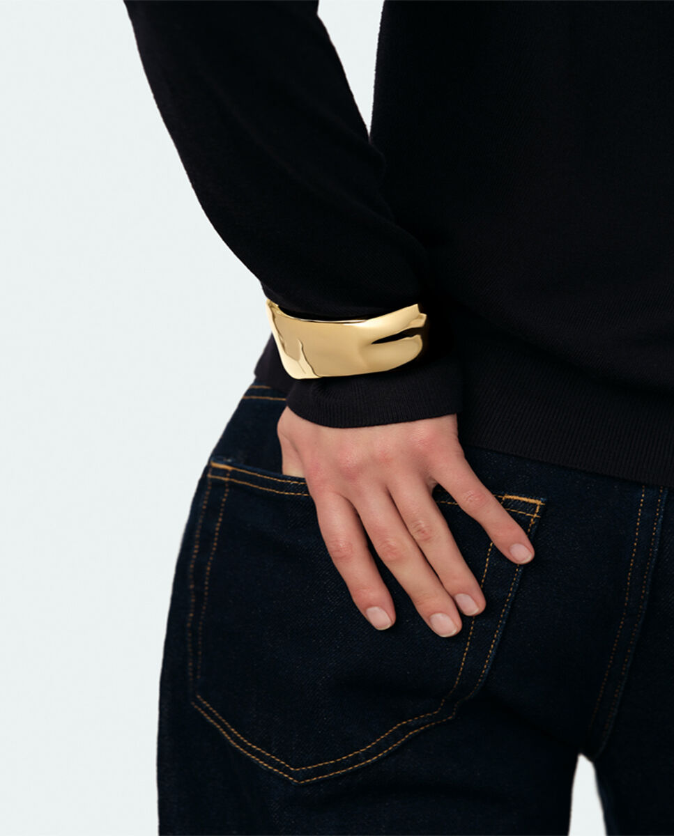 Imagen 0 de Pulsera rígida e irregular xl odyssee acabada en oro Dorado