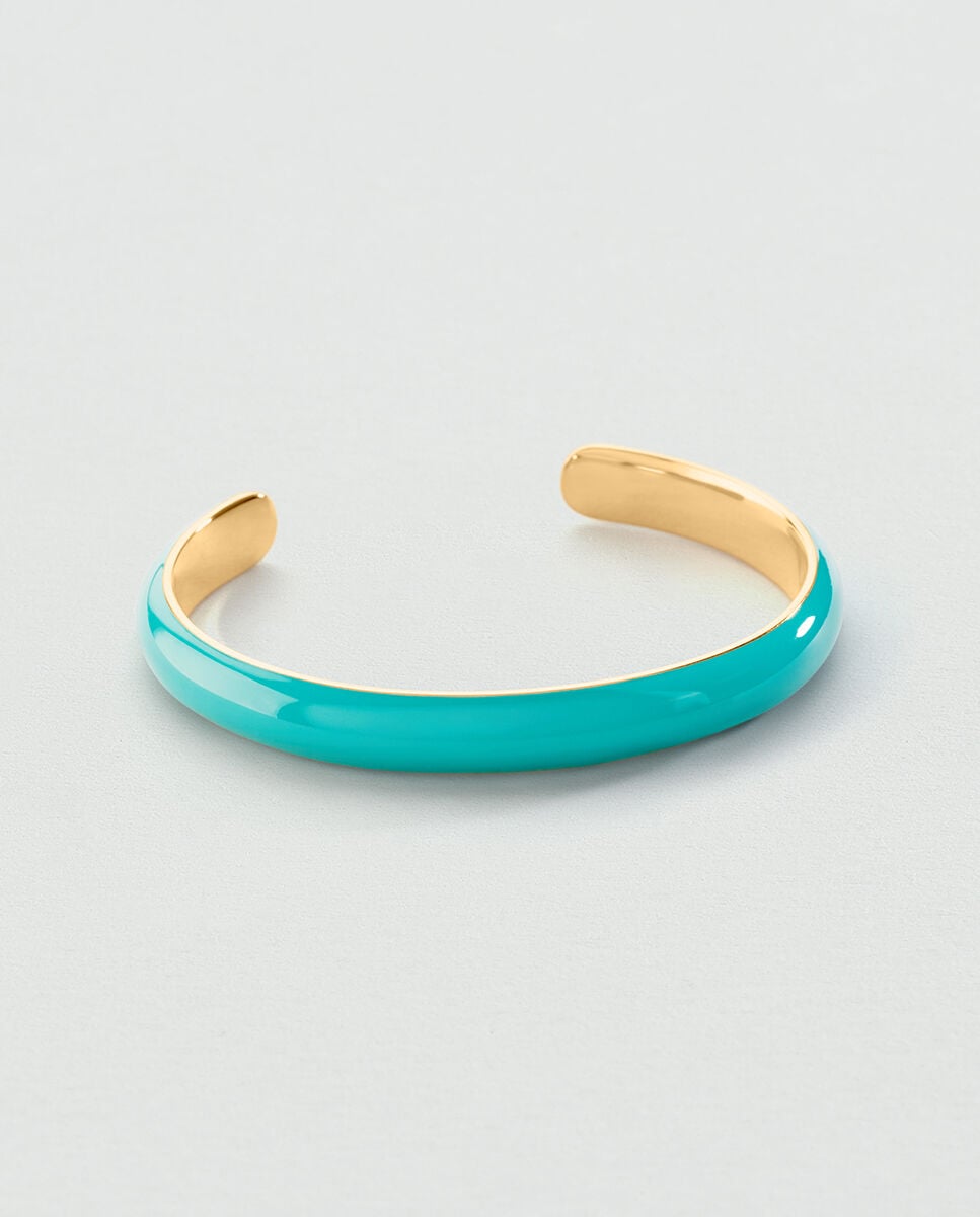 Pulsera leo rígida y abierta de acero lisa o con esmalte