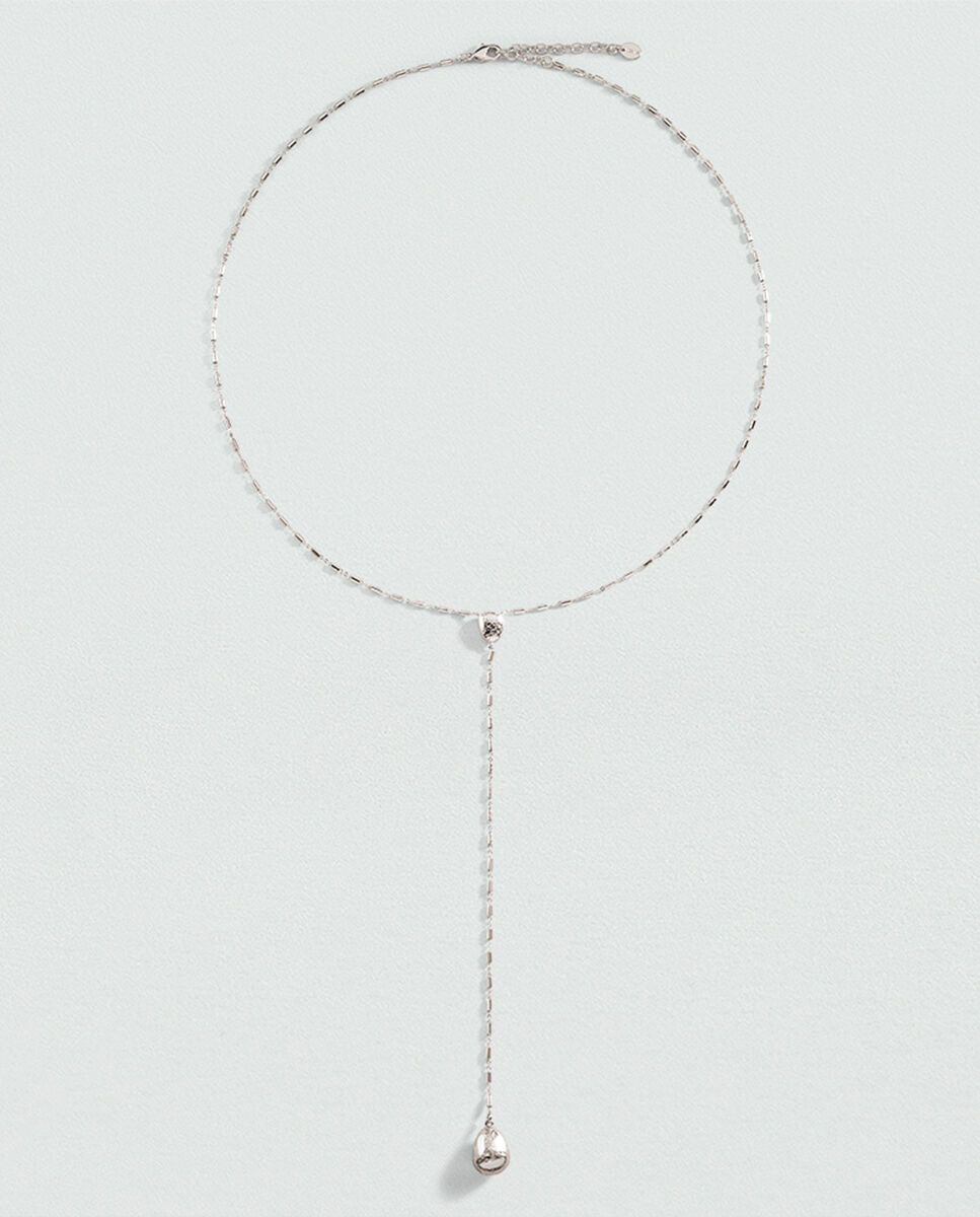 Imagen 2 de Collar largo Calma x María Pombo en forma de y acabado en plata con colgante en forma de gota - Agatha Paris - Plateado Plateado