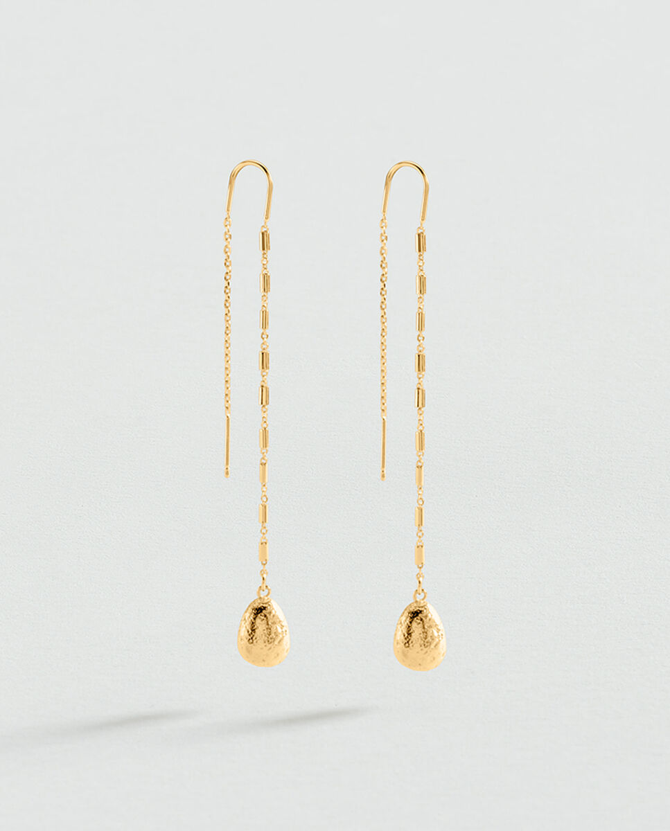 Imagen 2 de Pendientes largos Calma x María Pombo acabados en oro con colgante en forma de gota - Agatha Paris - Dorado Dorado