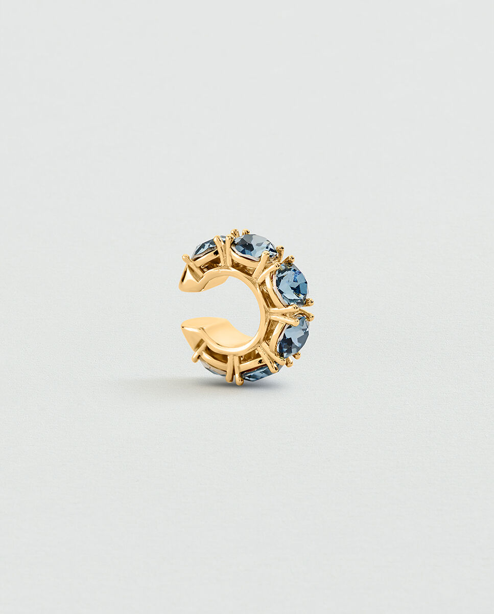 Imagen 0 de Pendiente individual lutetia acabado en oro con circonitas azules Azul