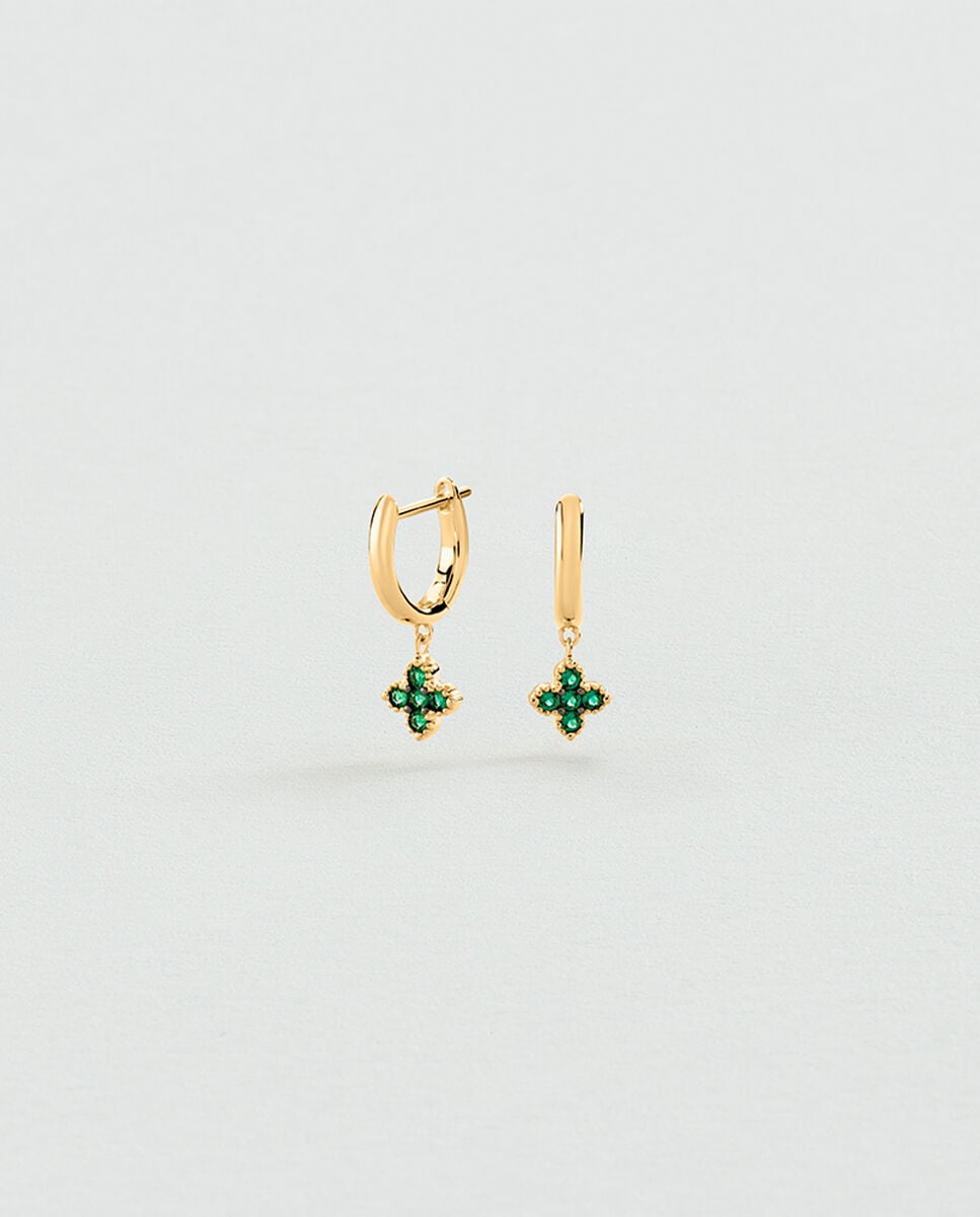 Criollas beloved de plata con baño de oro y circonitas - Agatha Paris - Verde Verde-2