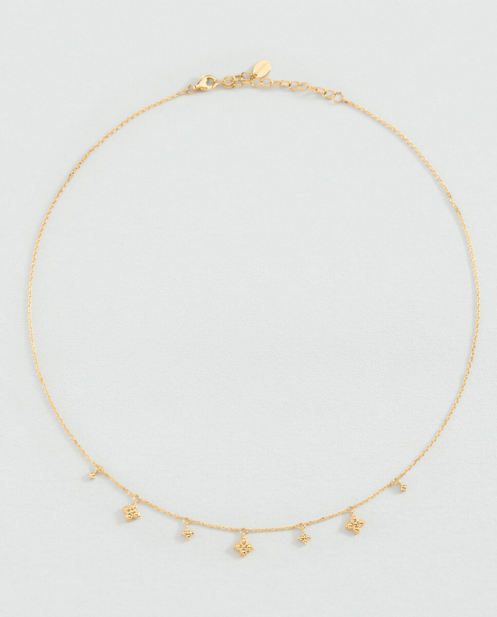 Collar corto beloved de plata de ley y baño de oro con multi pampillas - Agatha Paris - Dorado Dorado-2