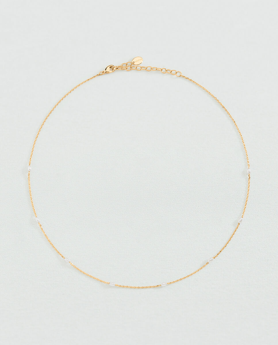 Collar corto jasmin acabado en oro con perlas de cristal - Agatha Paris - Perla Perla-2