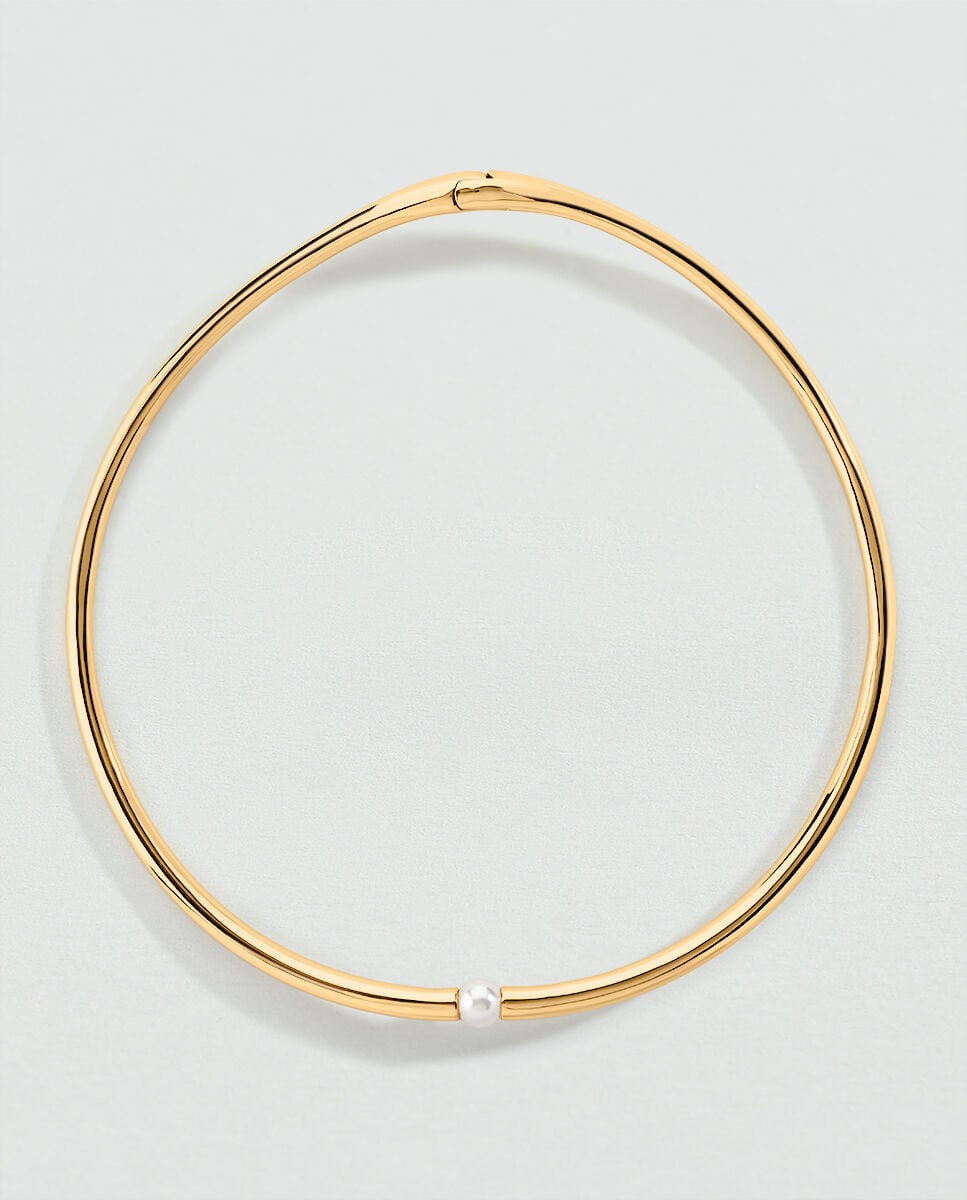 Collar rígido batignolles acabado en oro con una - Agatha Paris - Perla Perla-1