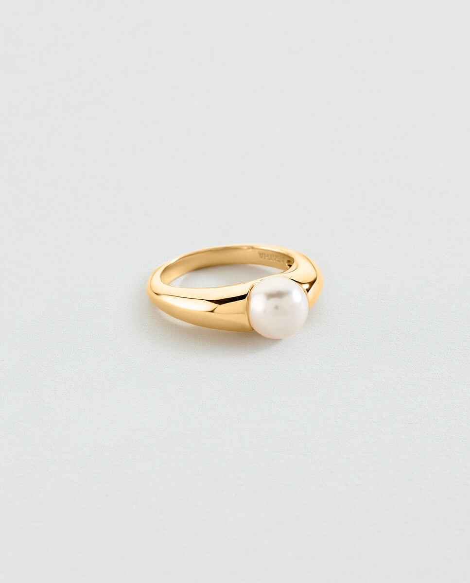 Imagen 0 de Anillo batignolles acabado en oro con perla en el centro Perla