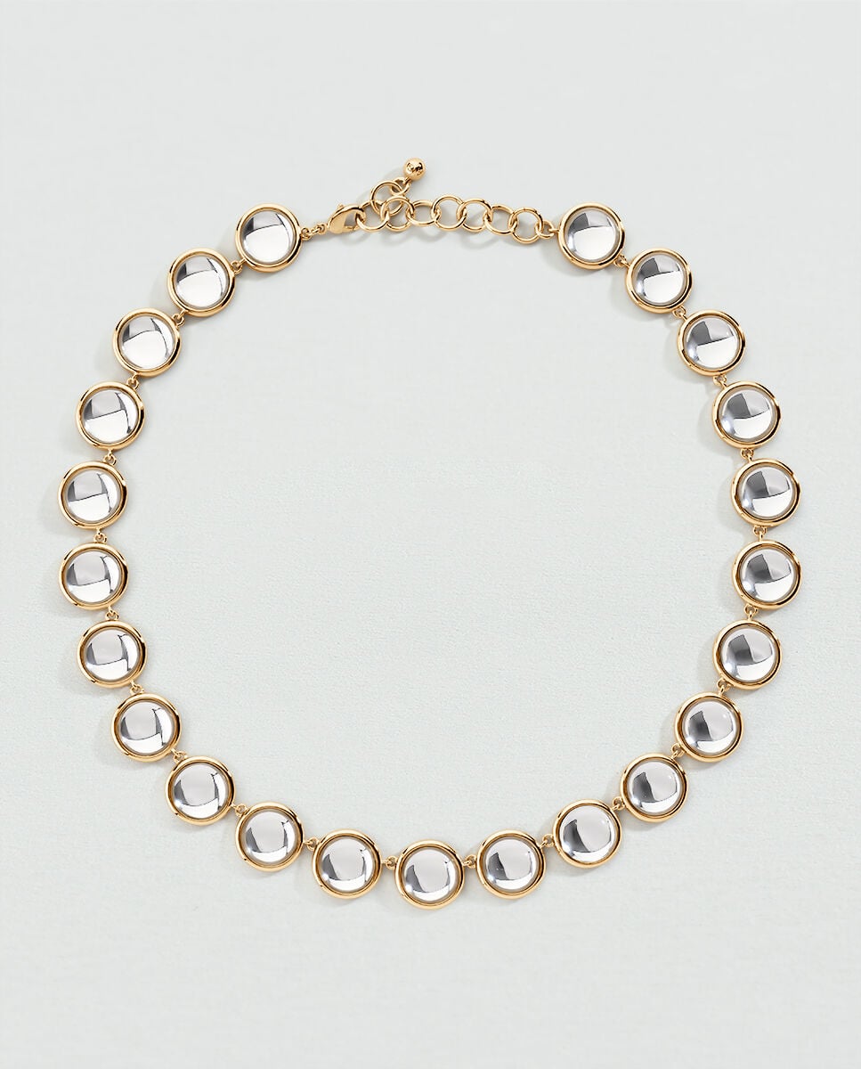 Collar corto batignolles acabado en oro con cristales efecto espejo - Agatha Paris - Blanco Blanco-2