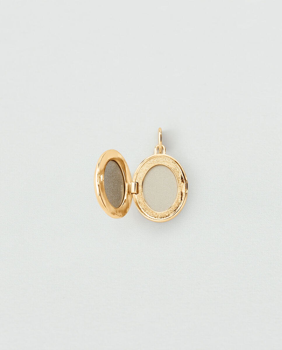 Colgante talismans acabado en oro y efecto espejo que se puede abrir - Agatha Paris - Blanco Blanco-2