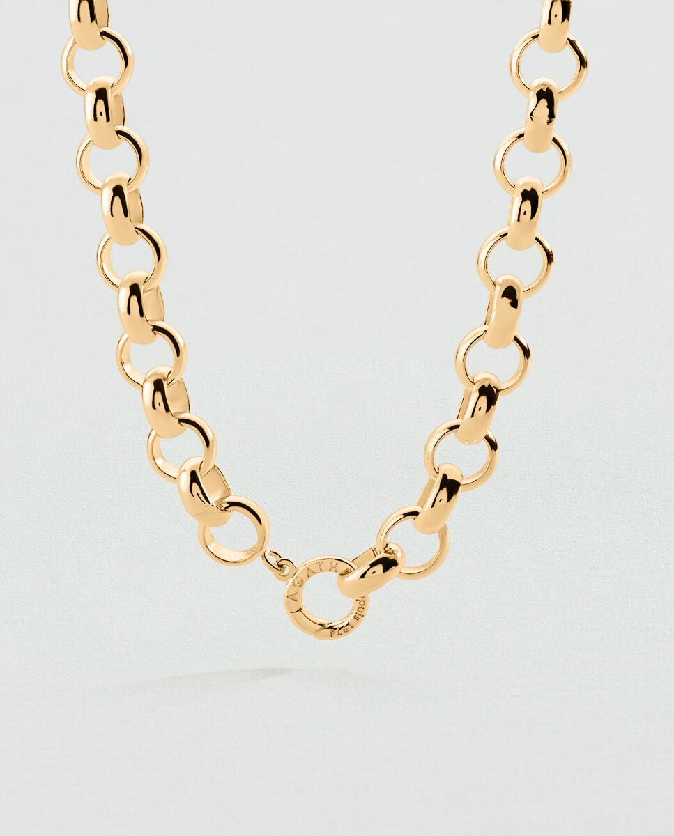 Imagen 0 de Collar corto talismans acabado en oro de eslabones Dorado