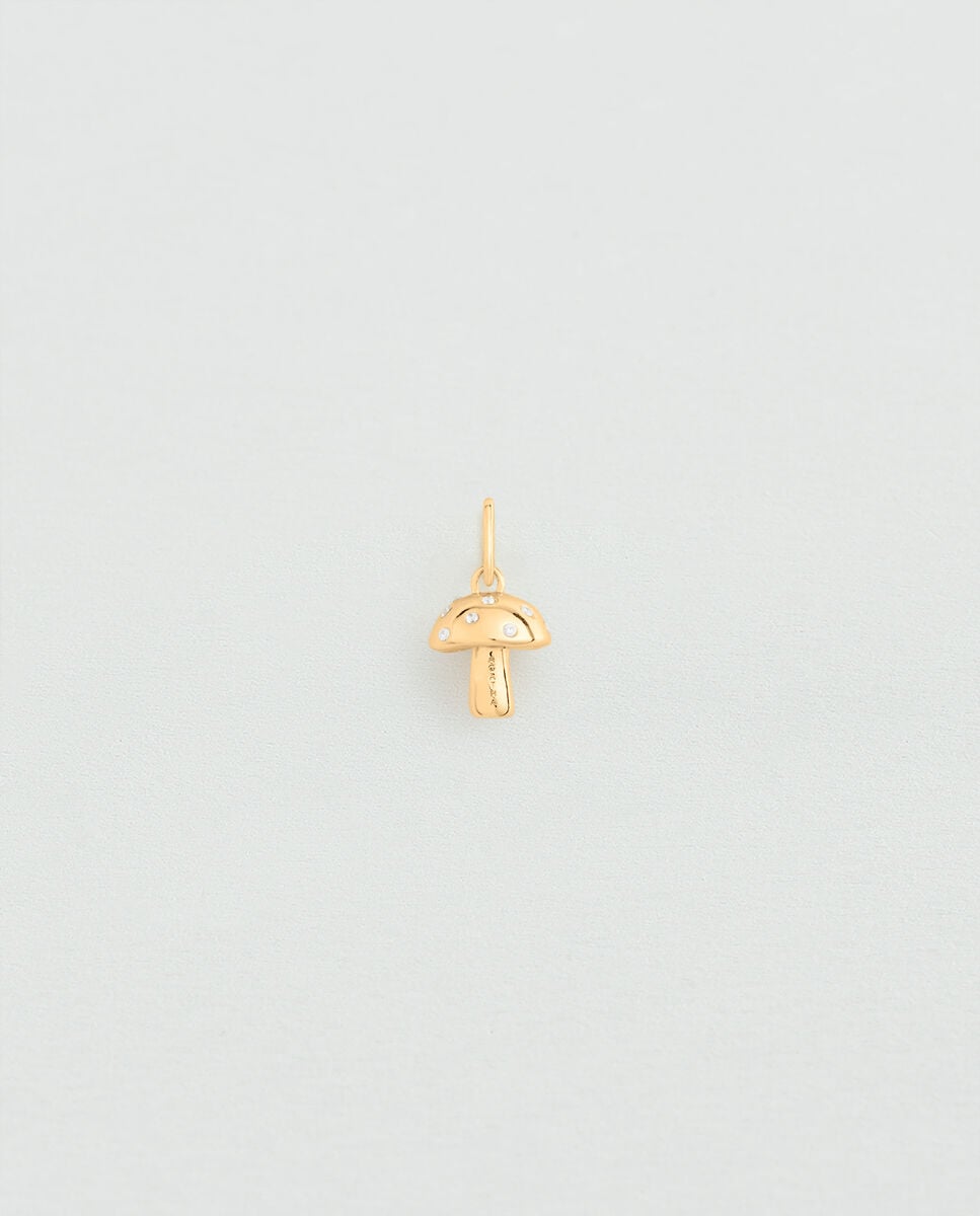 Imagen 0 de Colgante talismans acabado en oro con forma de champiñón Blanco