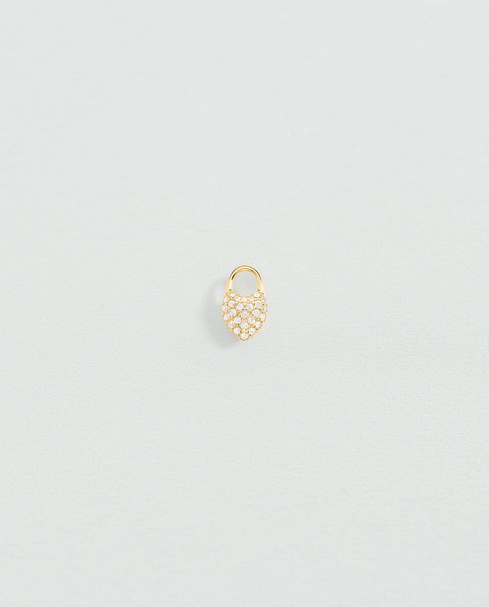 Mini corazón talismans acabado en oro con circonitas - Agatha Paris - Blanco Blanco-1