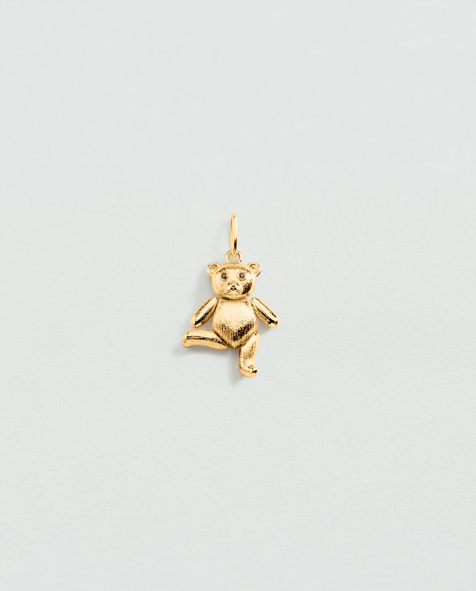 Colgante talismans acabado en oro en forma de osito articulado con circonitas - Agatha Paris - Marrón Marrón-2