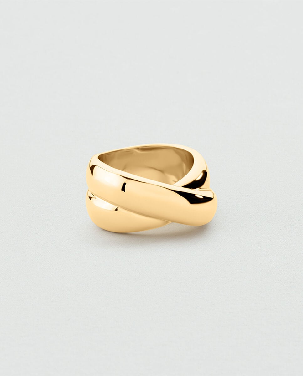 Anillo cruzado xoxo acabado en oro - Agatha Paris - Dorado Dorado-1