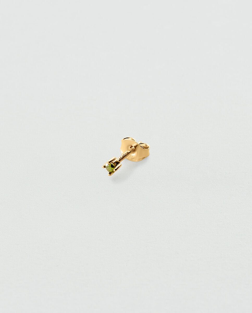 Imagen 0 de Piercing mix&match de plata de ley con baño de oro y una circonita Verde