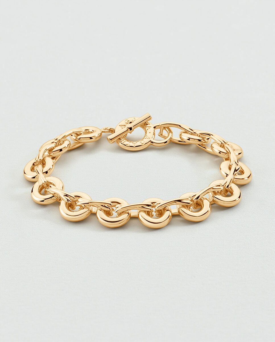 Pulsera rovilo acabada en oro de eslabones - Agatha Paris - Dorado Dorado-1