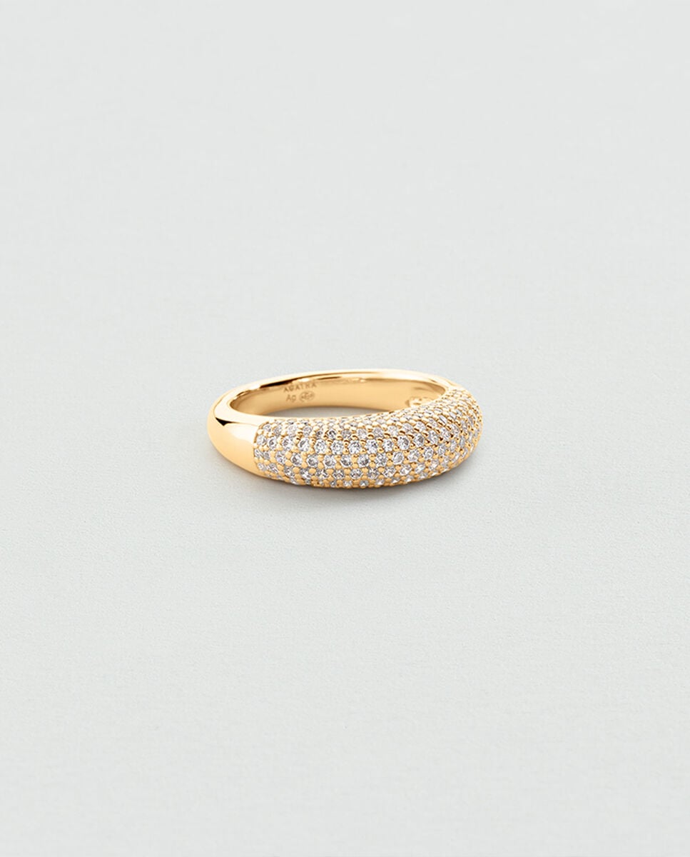 Anillo xoxo acabado en oro con circonitas - Agatha Paris - Blanco Blanco-1