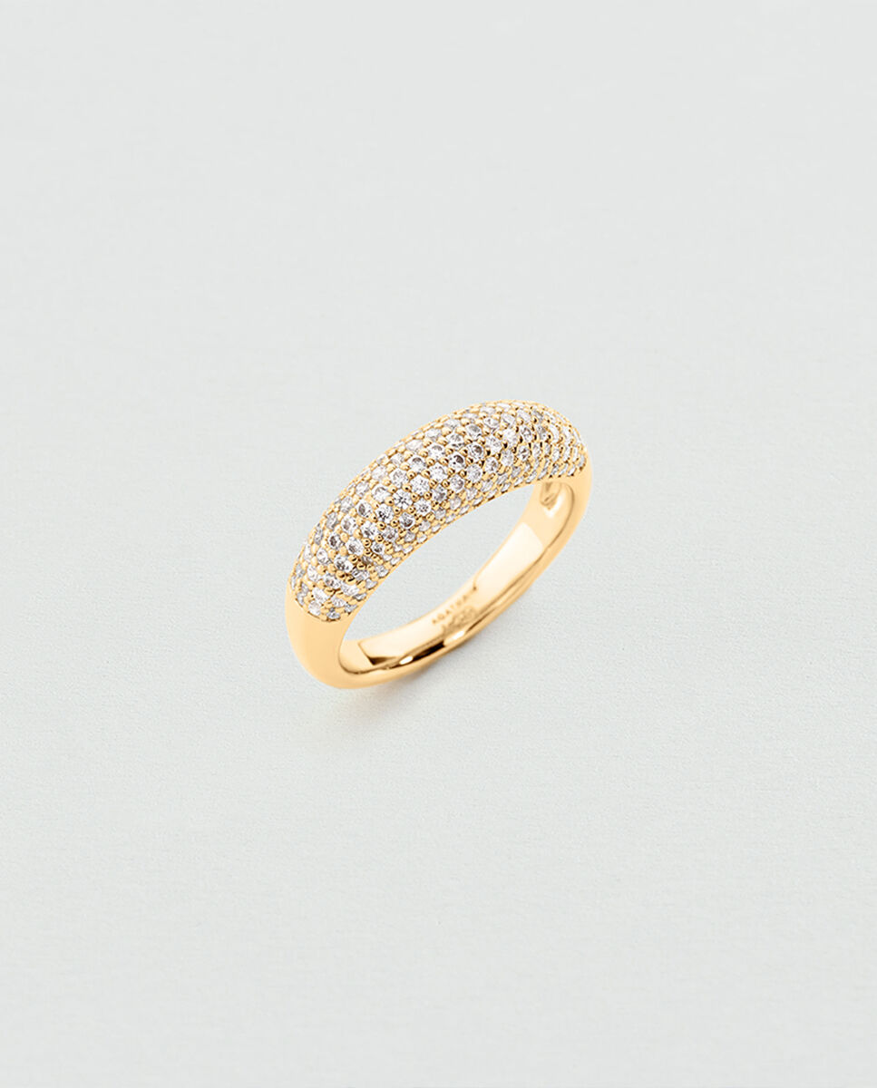 Anillo xoxo acabado en oro con circonitas - Agatha Paris - Blanco Blanco-2