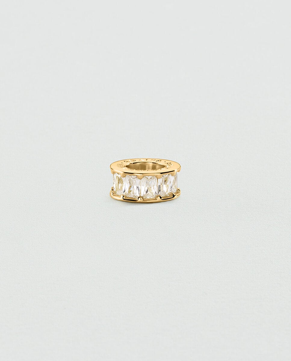 Donut lucky acabado en oro con circonitas en talla baguette - Agatha Paris - Blanco Blanco-1