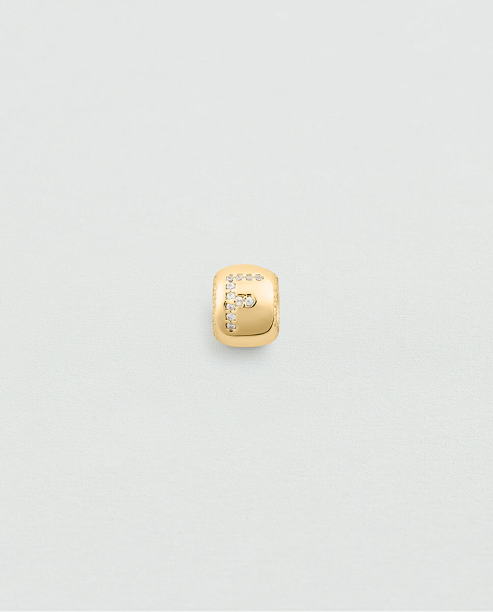 Donut lucky acabado en oro con la inicial f - Agatha Paris - Blanco Blanco-2