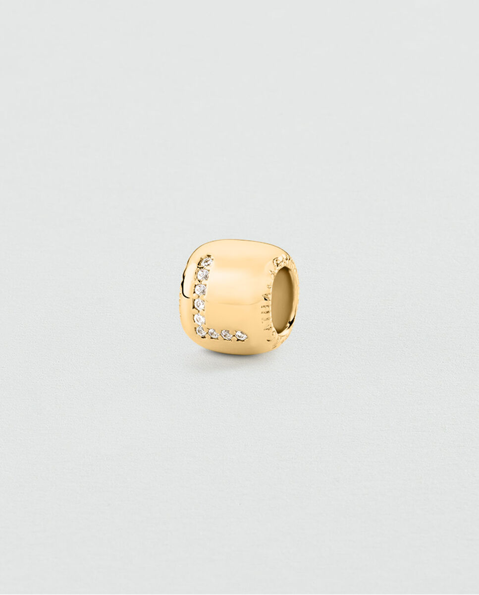 Donut lucky acabado en oro con la inicial l - Agatha Paris - Blanco Blanco-1