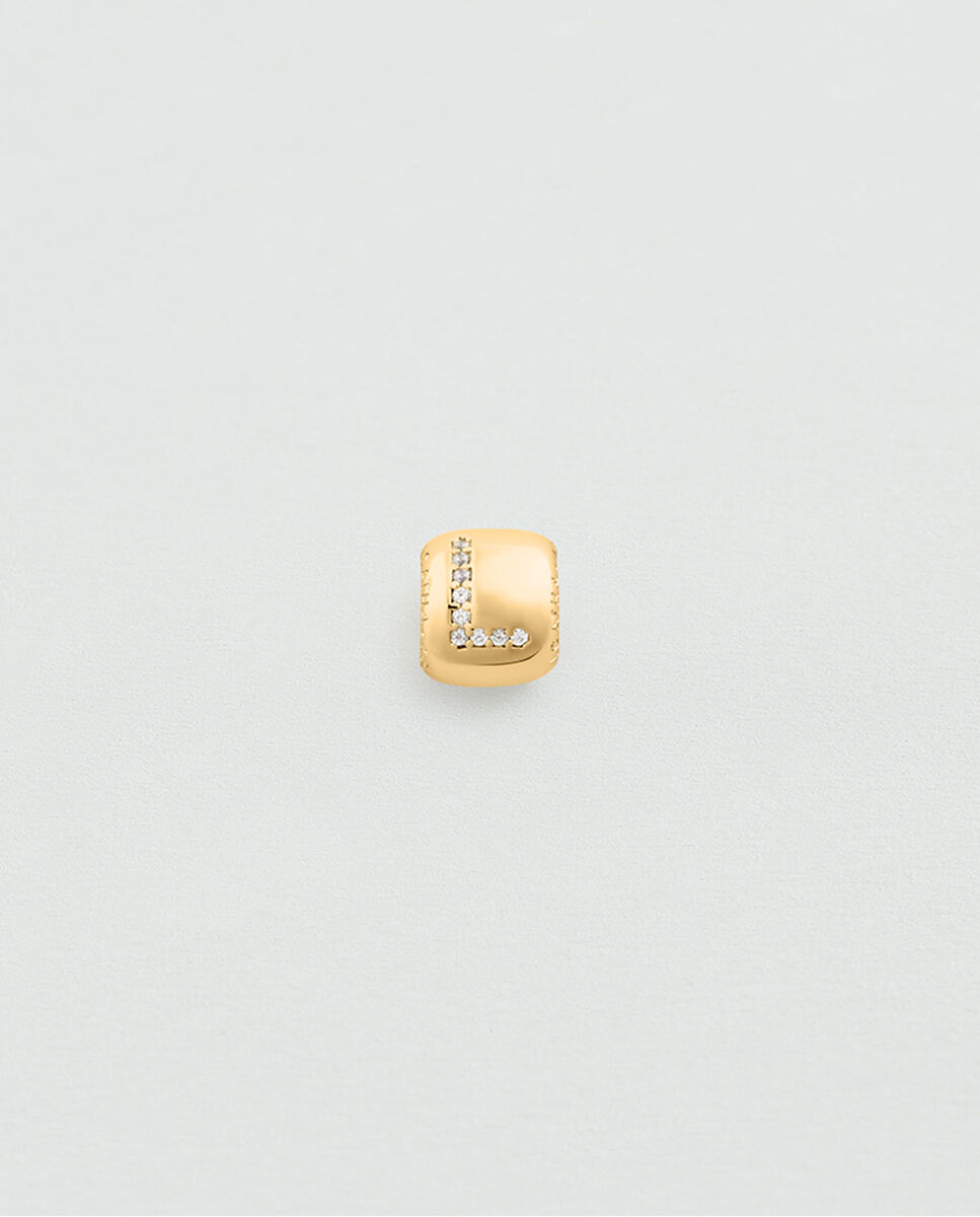 Donut lucky acabado en oro con la inicial l - Agatha Paris - Blanco Blanco-2