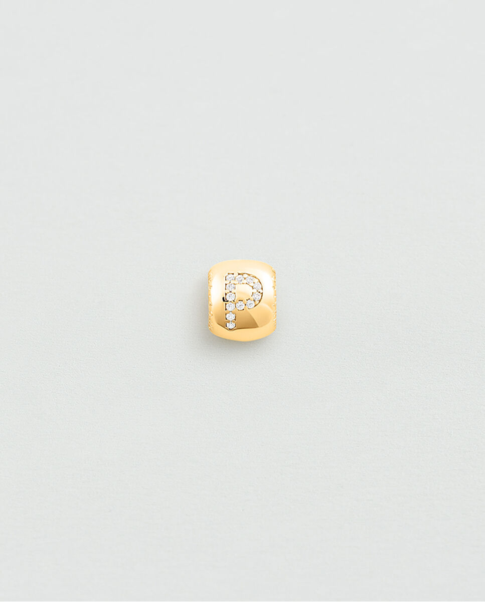 Donut lucky acabado en oro con la inicial p - Agatha Paris - Blanco Blanco-2