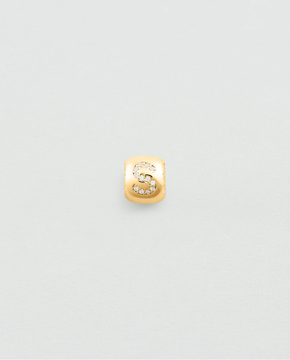 Imagen 2 de María pombo donut lucky acabado en oro con la inicial s - Agatha Paris - Blanco Blanco