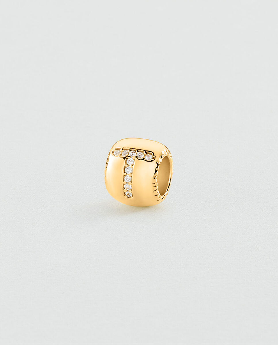 Imagen 1 de María pombo donut lucky acabado en oro con la inicial t Blanco